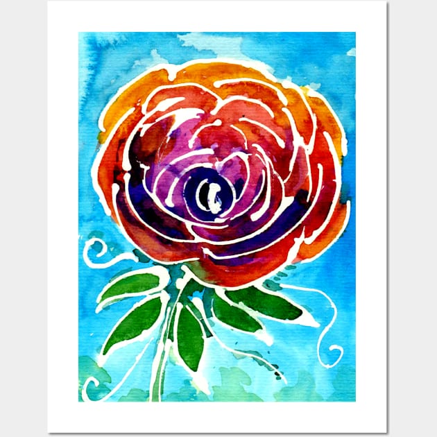 Abstract Watercolor Rose Wall Art by ZeichenbloQ